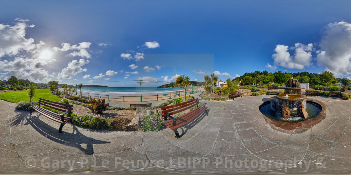 "St Brelades Bay 360 by 180 VR Panoramic" stock image