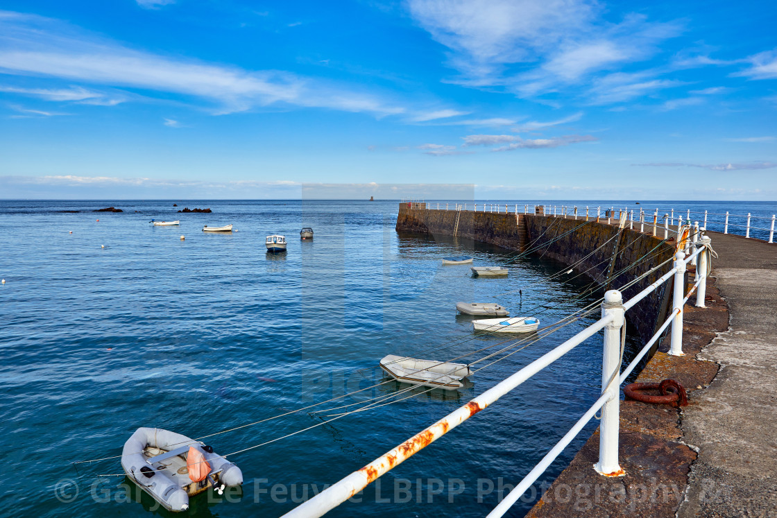 "La Rocque Harbour Pier" stock image