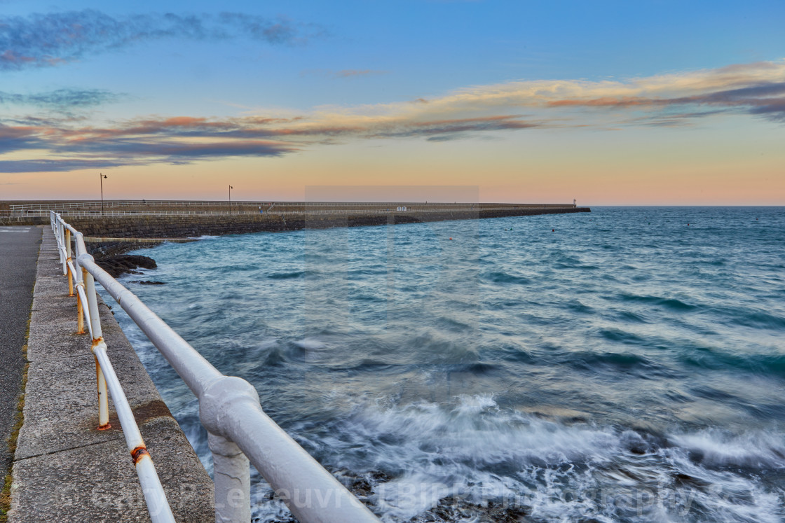 "St Catherines Breakwater, Jersey Channel Islands" stock image