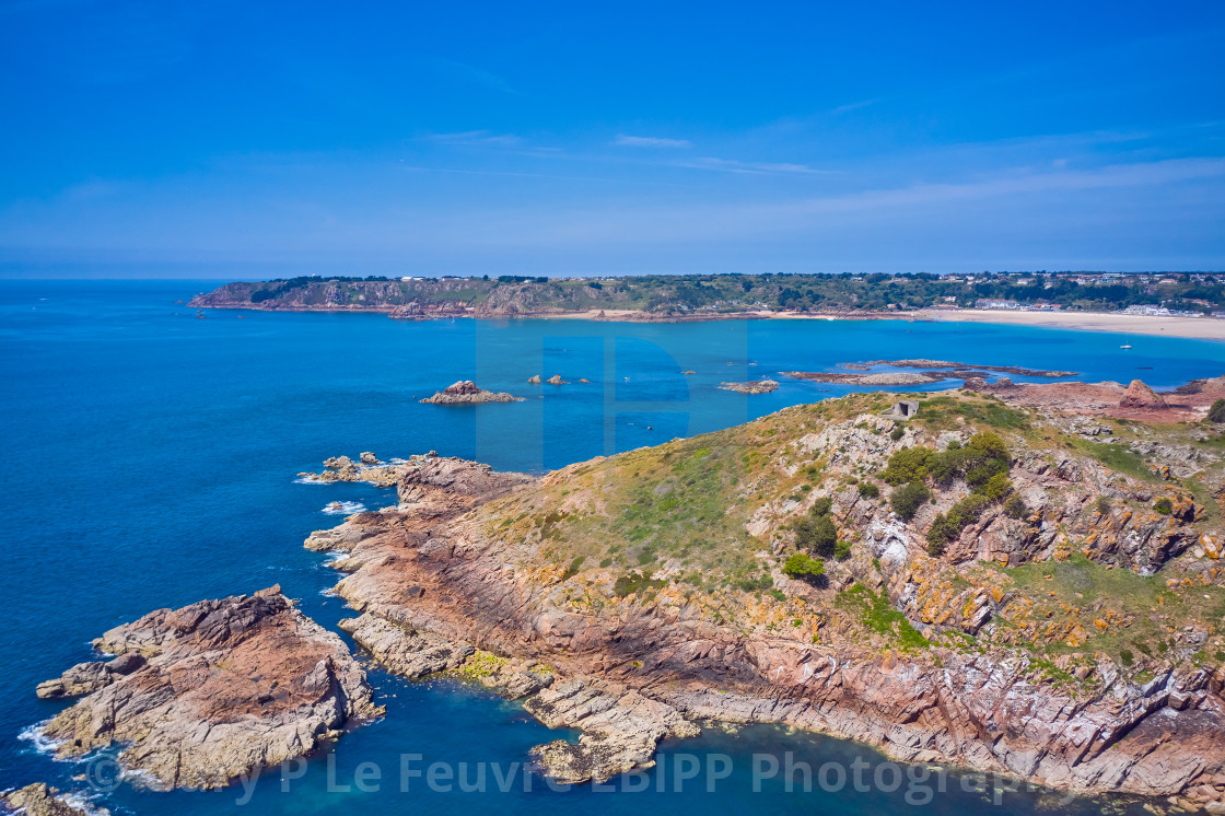 "St Brelades bay from the Eastern end of the bay" stock image