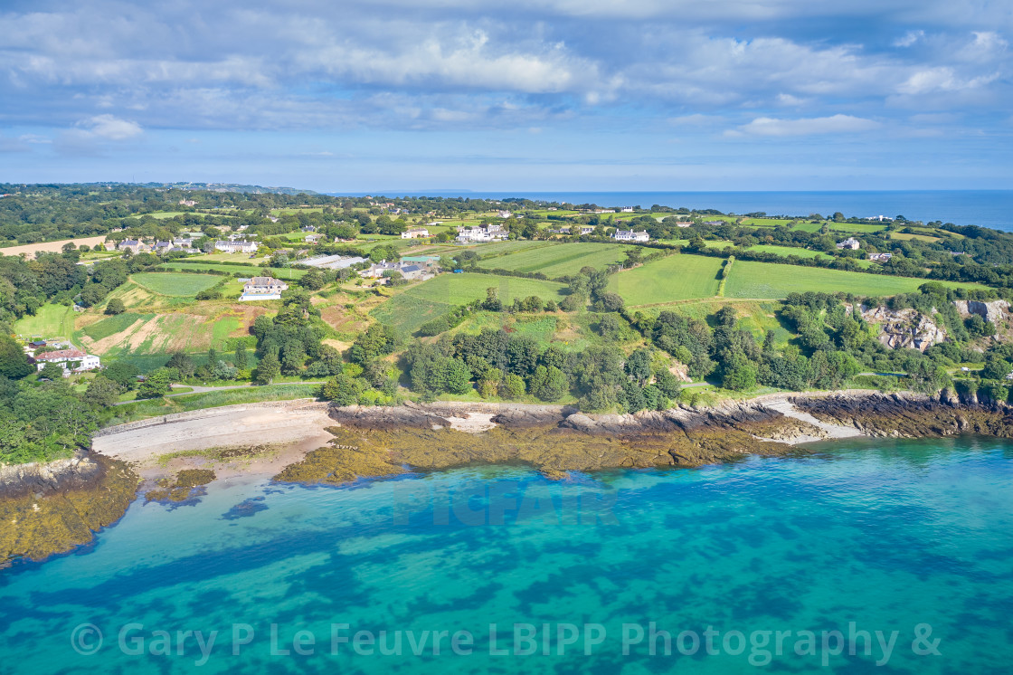 "Belval Cove at St Catherines Bay, Jersey CI" stock image