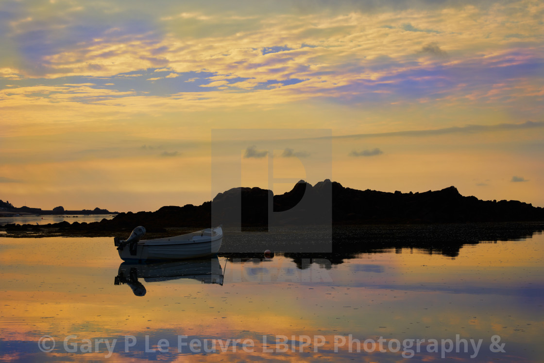 "Evening sunset at St Clements Bay" stock image