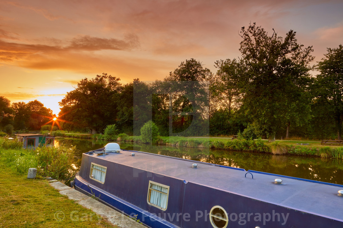 "Sunset at Saint Domineuc" by Gary P Le Feuvre, Photography - £65.00 "Sunset at Saint Domineuc" stock image