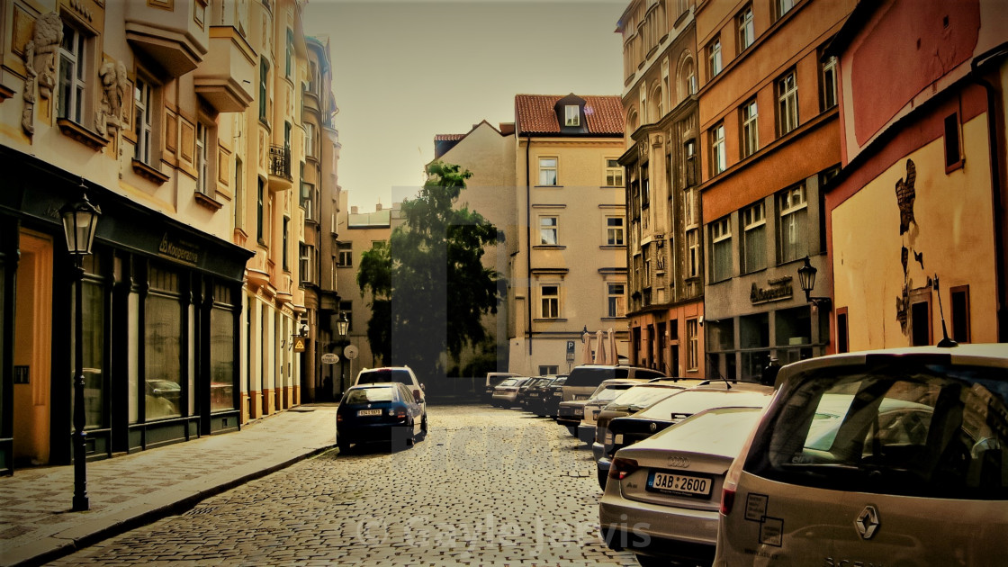 "Back street in Prague" stock image