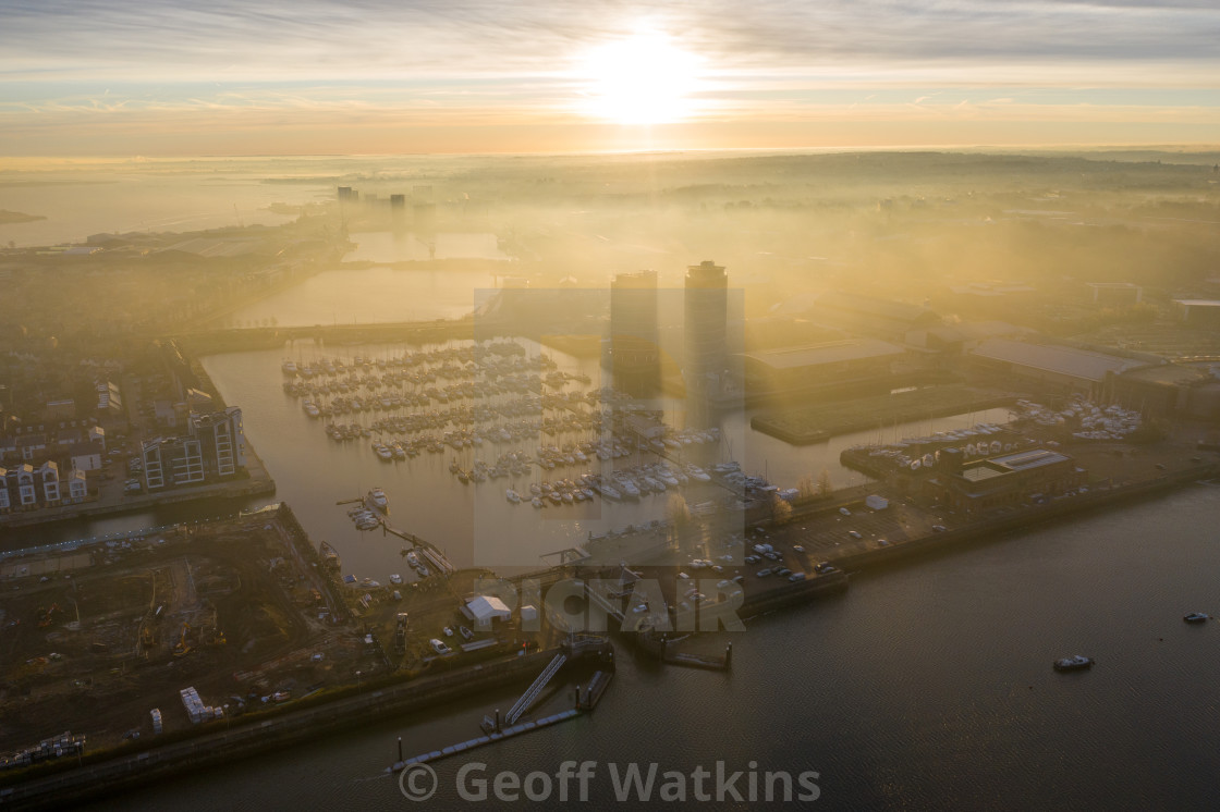 "Chatham Marina at sunrise" stock image