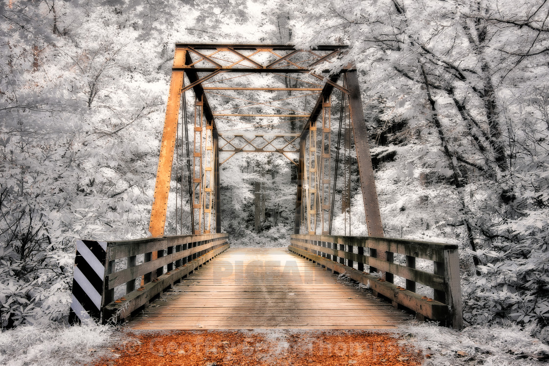 "Bridge at Cataloochee" stock image