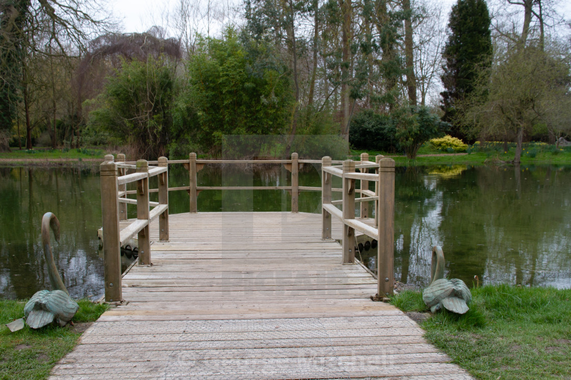 "Decking on lake" stock image