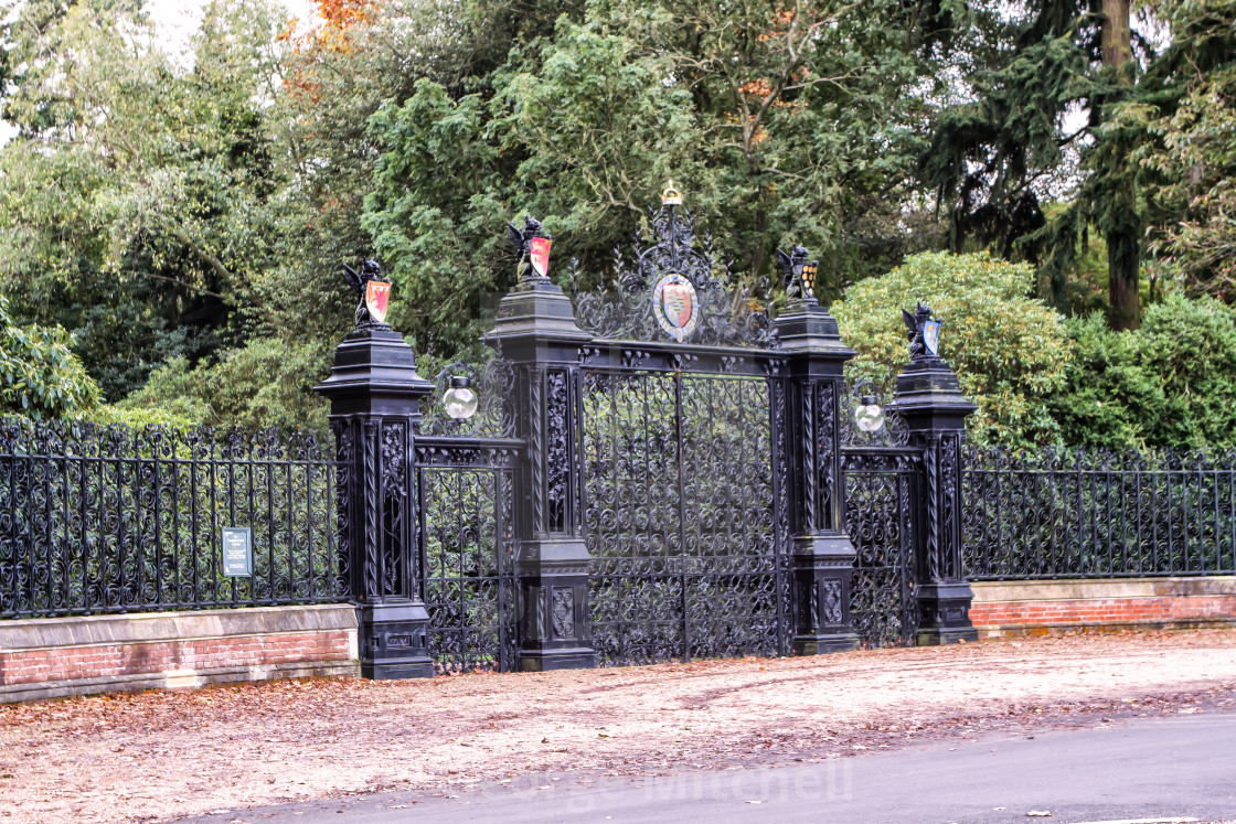 "The gates to Sandringham House" stock image