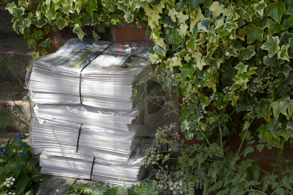 "Pile of Newspapers" stock image