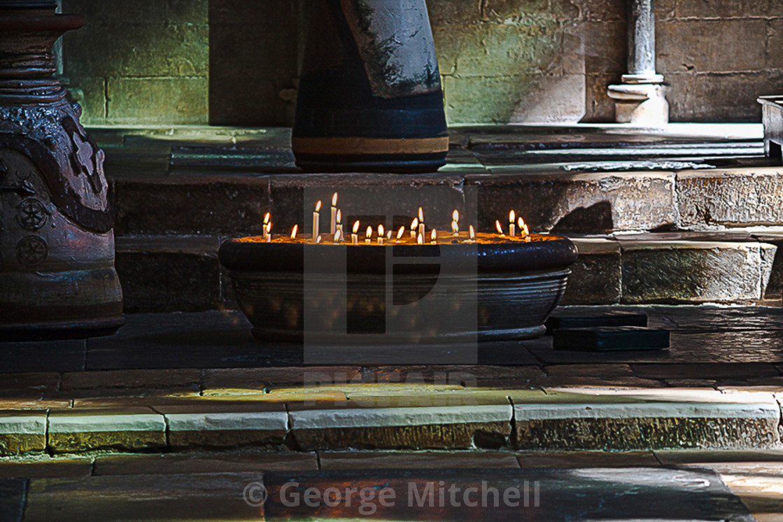 "Church Candles, Lincoln Cathedral, Lincolnshire, East Anglia, UK" stock image