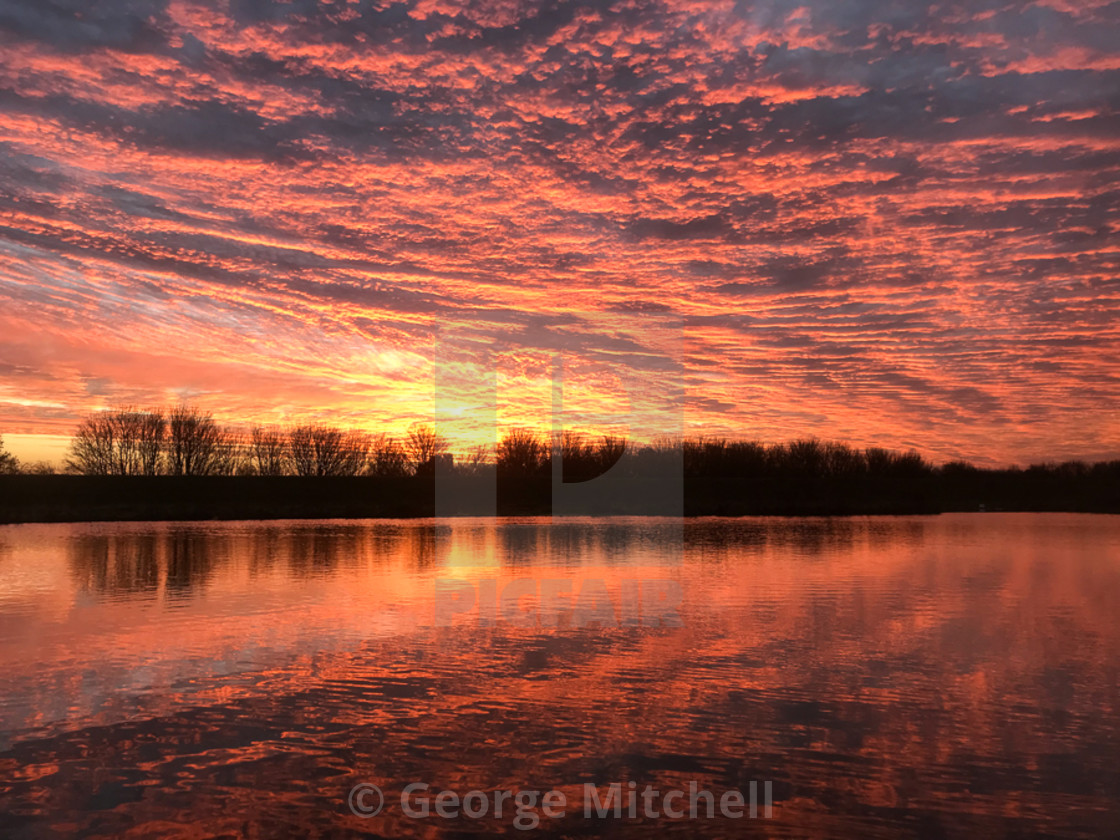 "Early morning red skies" stock image