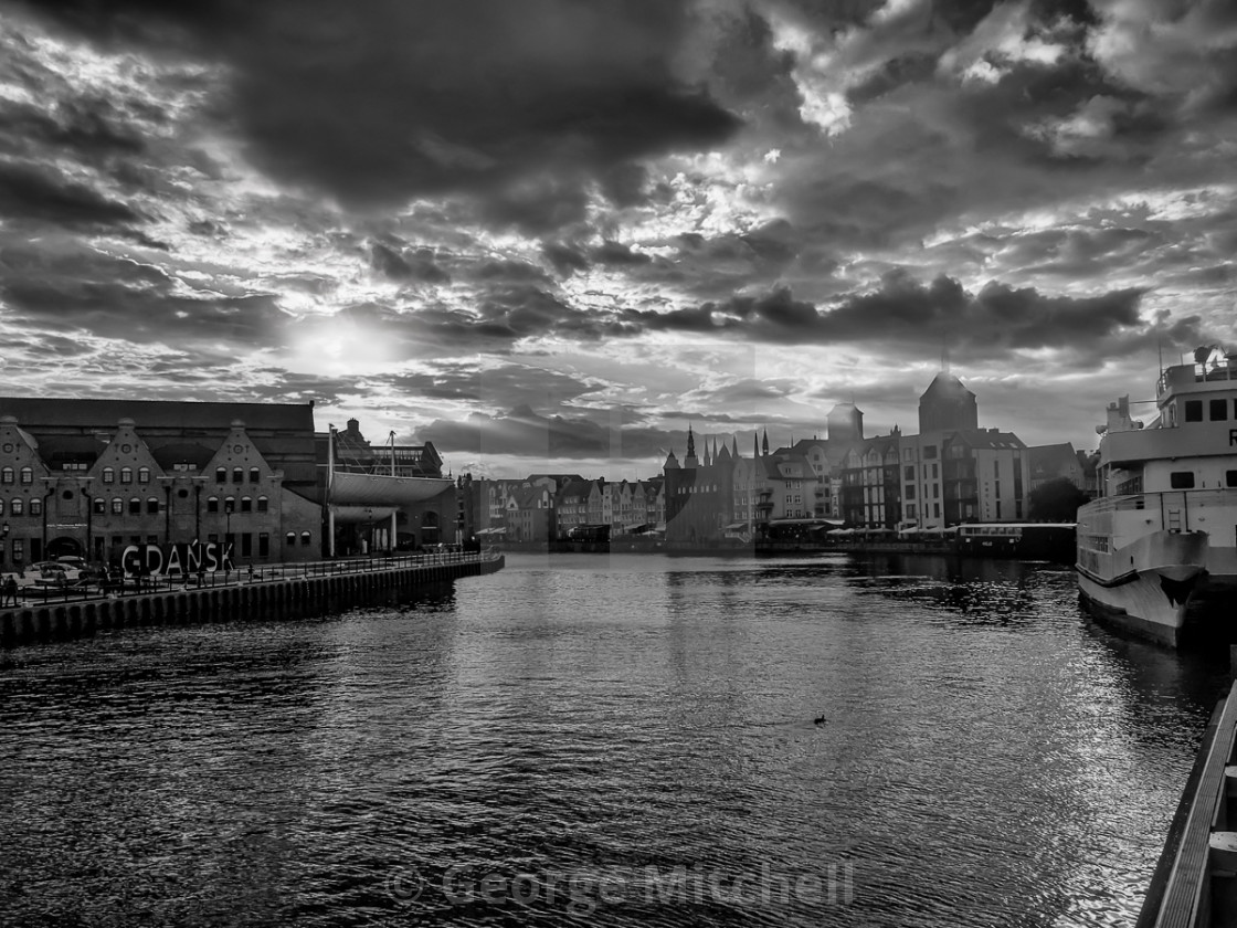 "Gdansk Waterfront. Impending storm" stock image