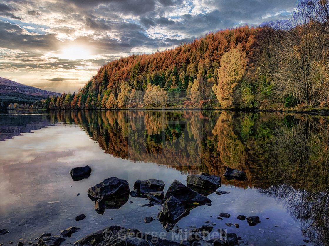 "River Moriston flowing to Loch Ness" stock image