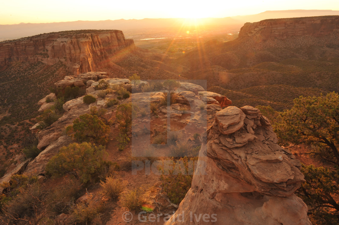 "Monumental sunrise" stock image