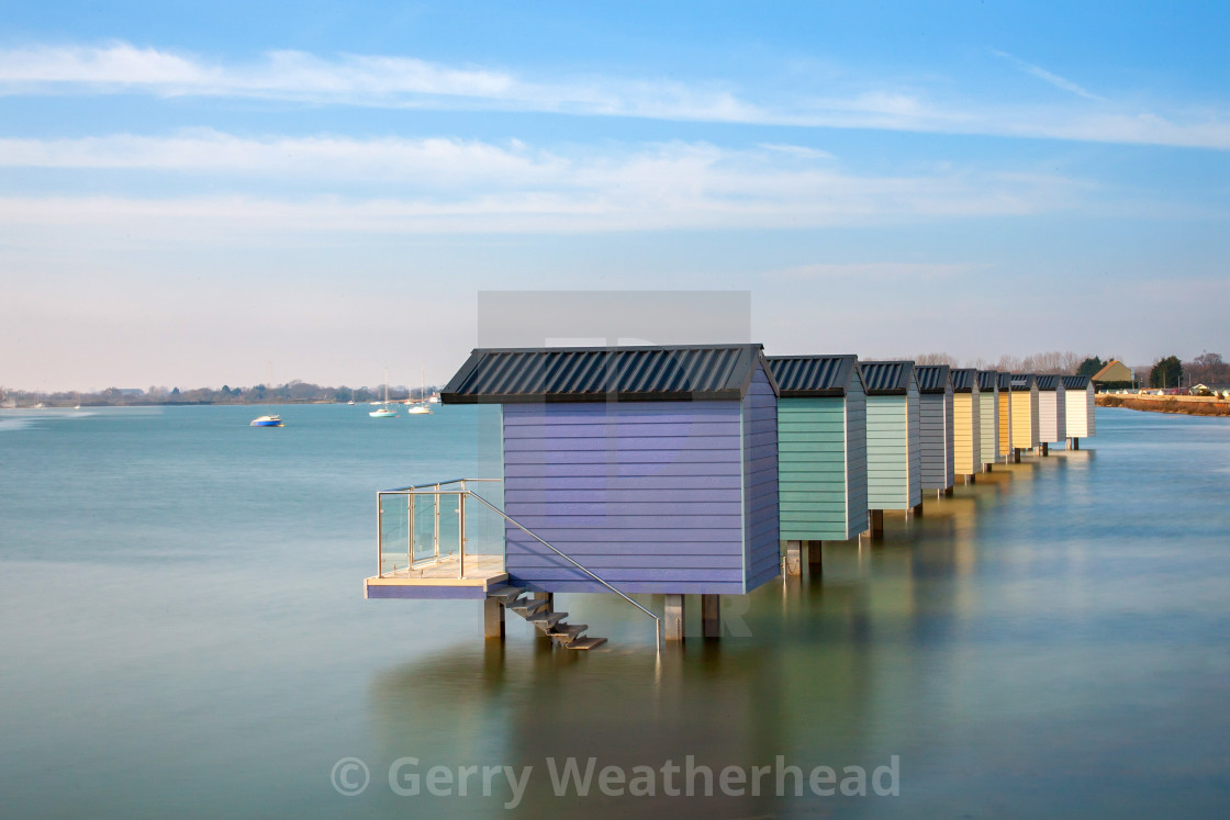 "Osea Beach Huts" by Gerry Weatherhead - $38.47 "Osea Beach Huts" stock image