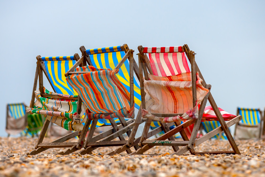 "Deck Chairs" by Gerry Weatherhead - $38.47 "Deck Chairs" stock image