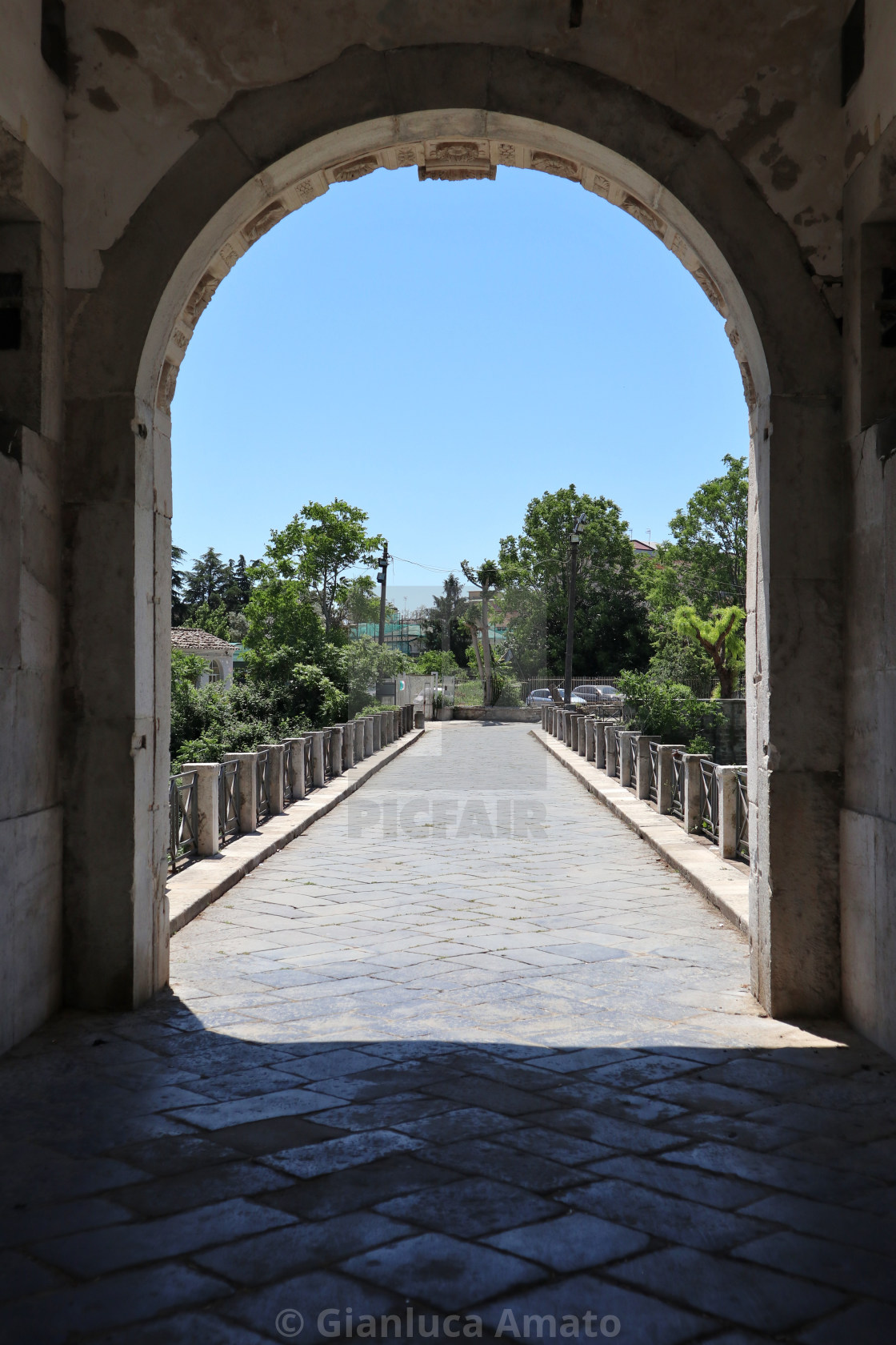 "Capua - Ponte sul fossato da Porta Napoli" stock image