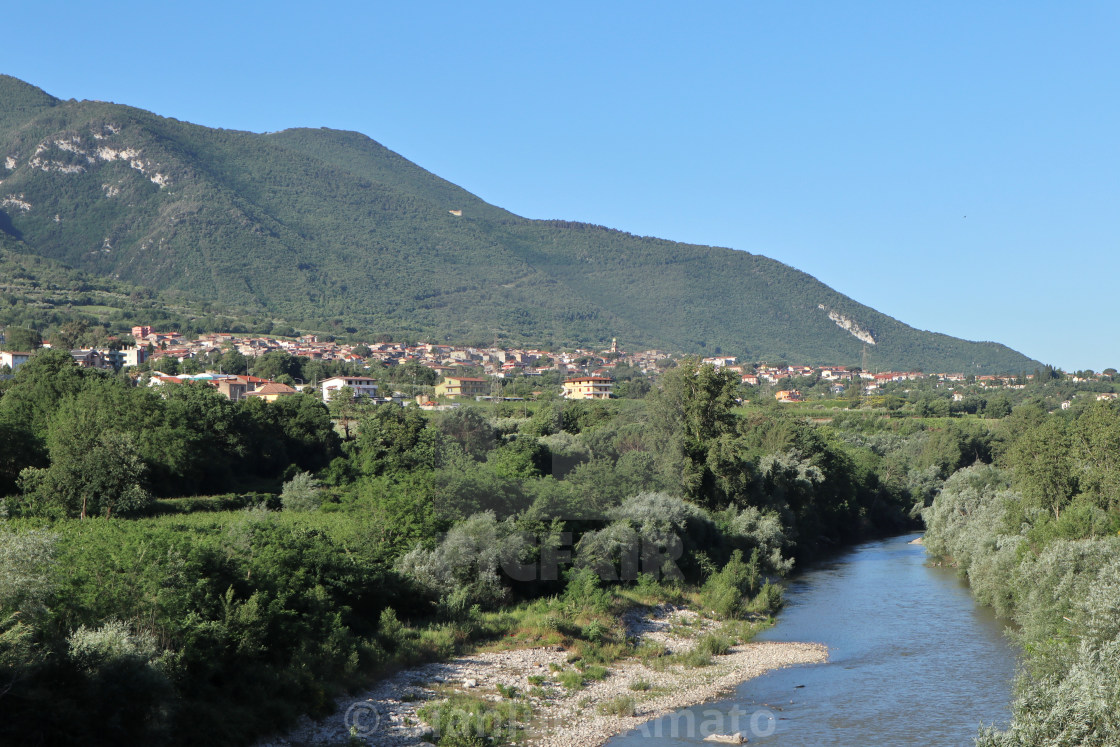 "Solopaca - Panorama del paese dal ponte Cristina" stock image