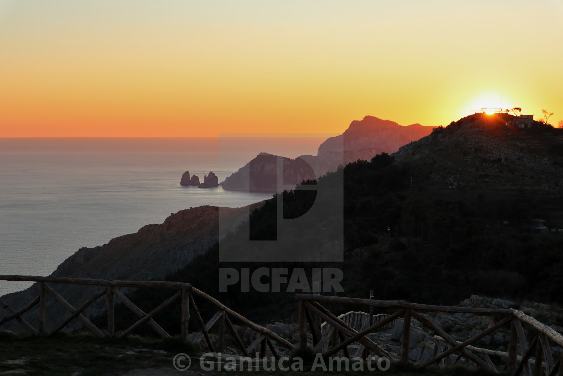 "Termini - Capri al tramonto da Monte Costanzo" stock image