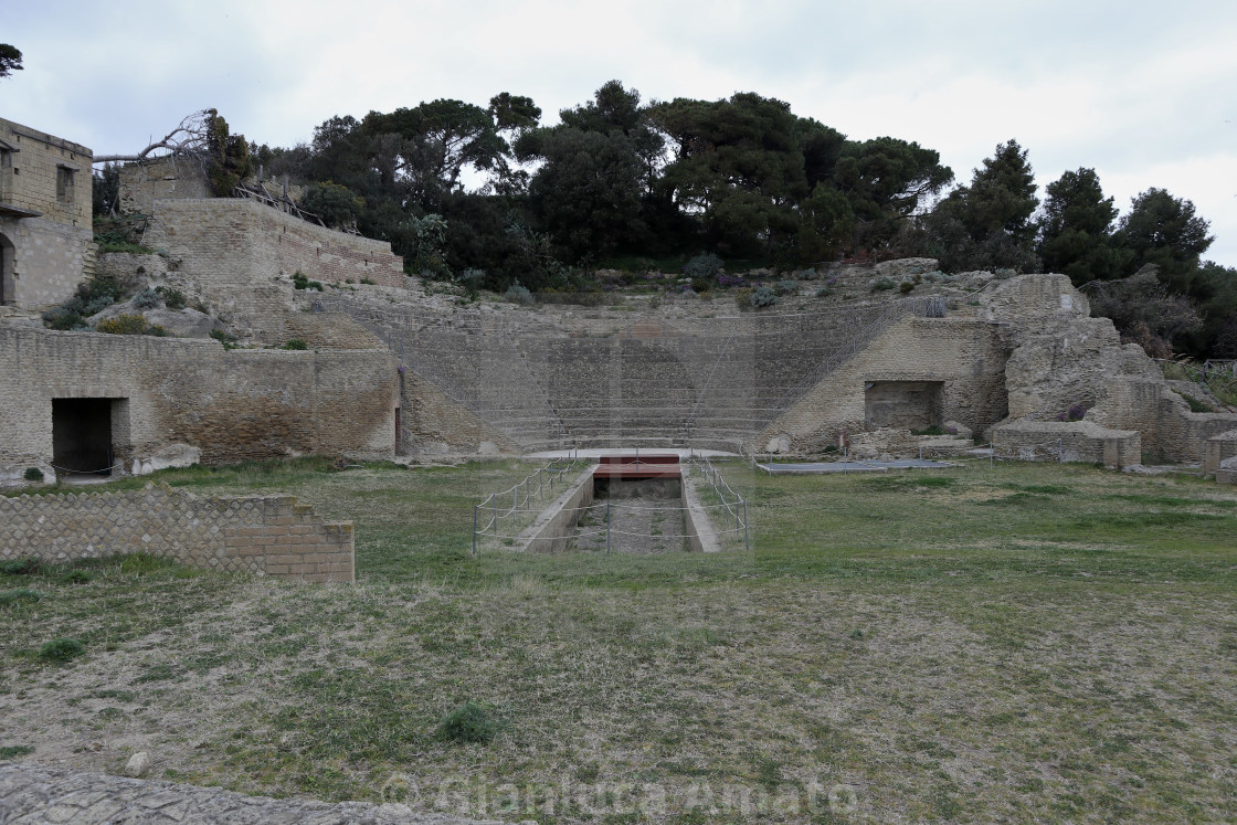 "Napoli - Teatro greco della Villa Imperiale di Pausilypon" stock image