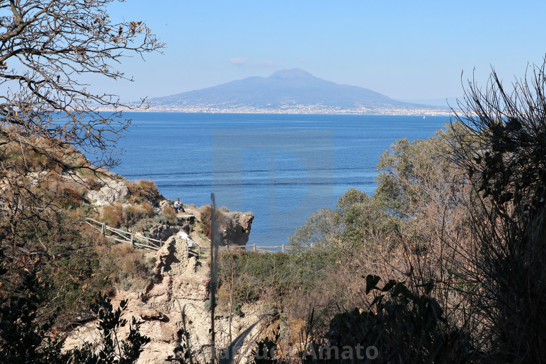 "Sorrento - Vesuvio dai Bagni Regina Giovanna" stock image