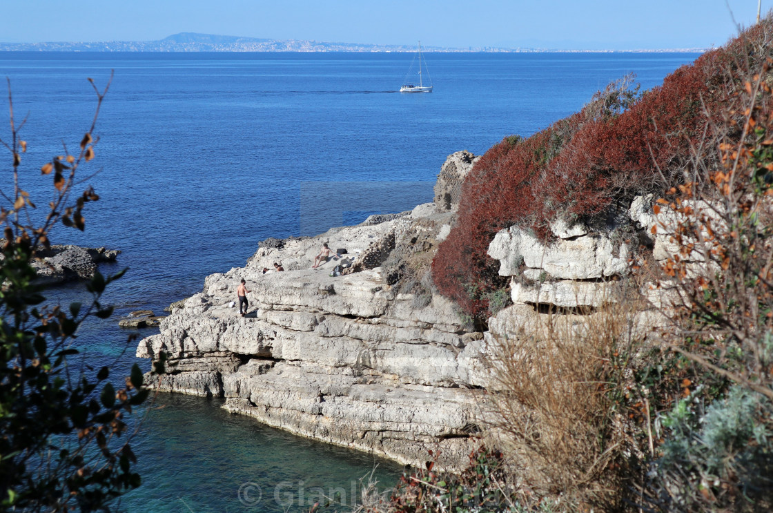 "Sorrento - Scogliera ai Bagni Regina Giovanna" stock image