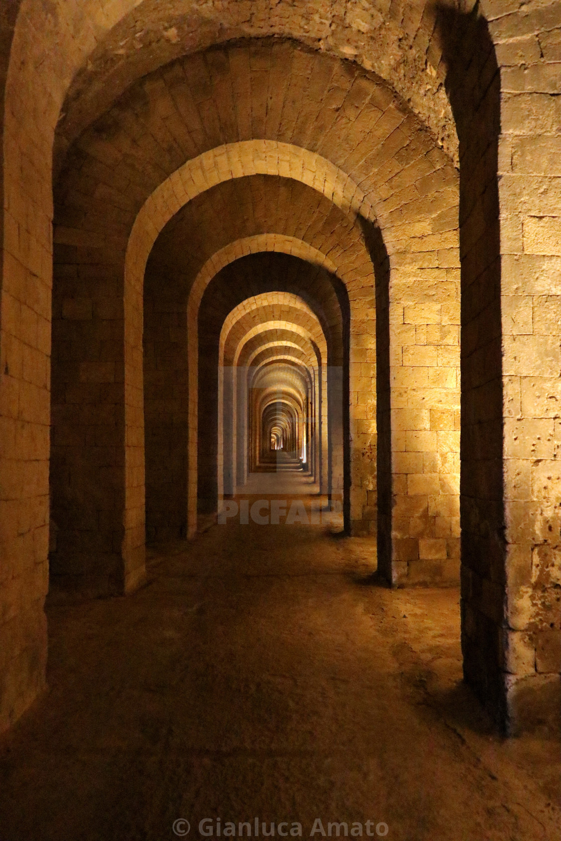 "Napoli - Archi borbonici nella Grotta di Seiano" stock image