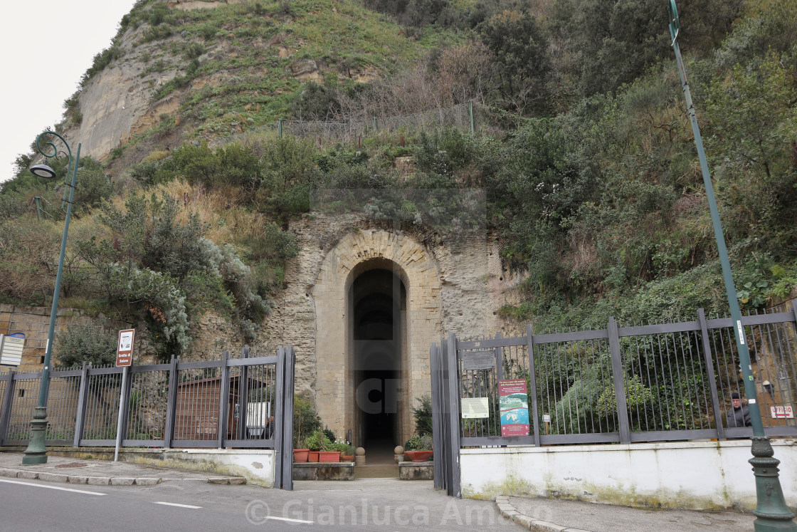 "Napoli - Entrata della Grotta di Seiano" stock image