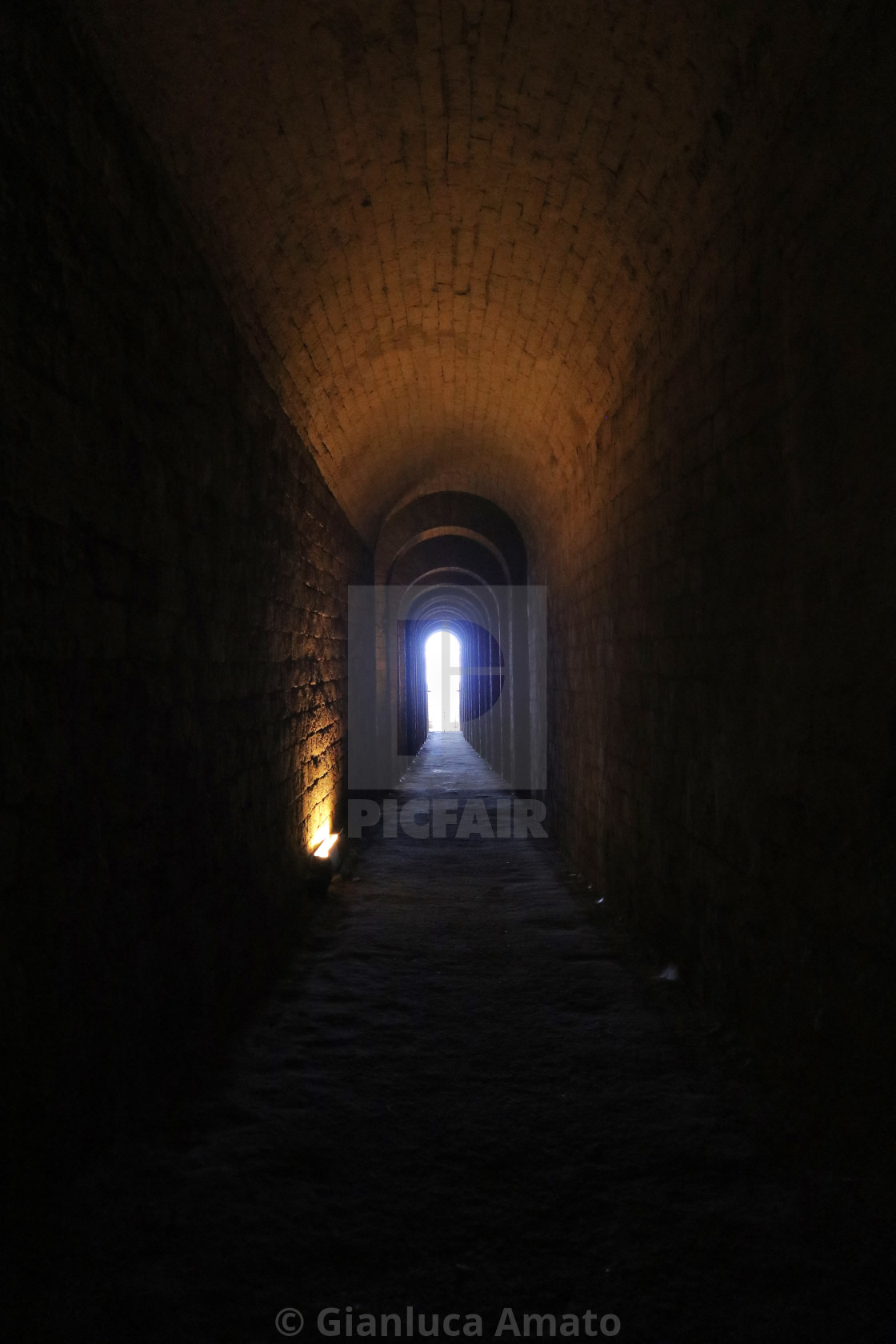 "Napoli - Fine del tunnel della Grotta di Seiano" stock image