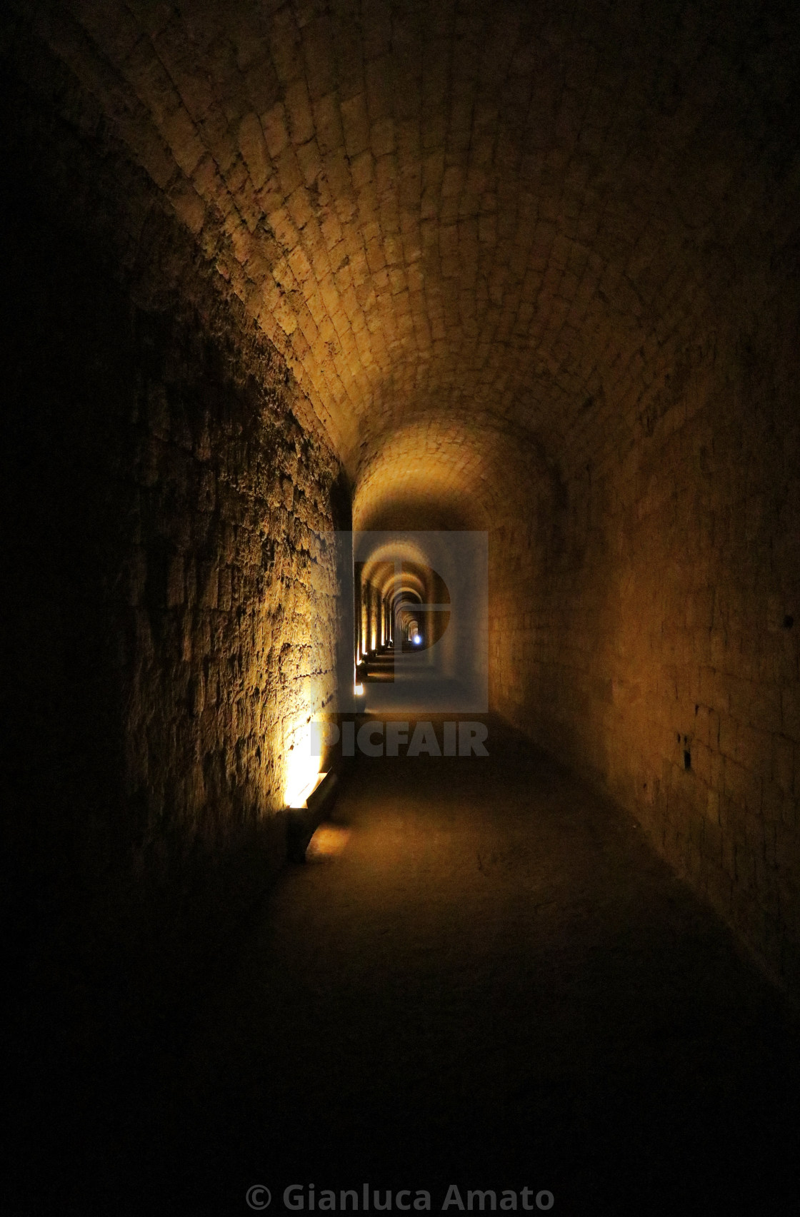 "Napoli - Interno della Grotta di Seiano" stock image