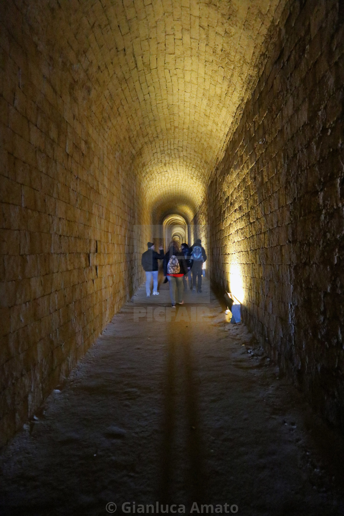 "Napoli - Turisti nella Grotta di Seiano" stock image