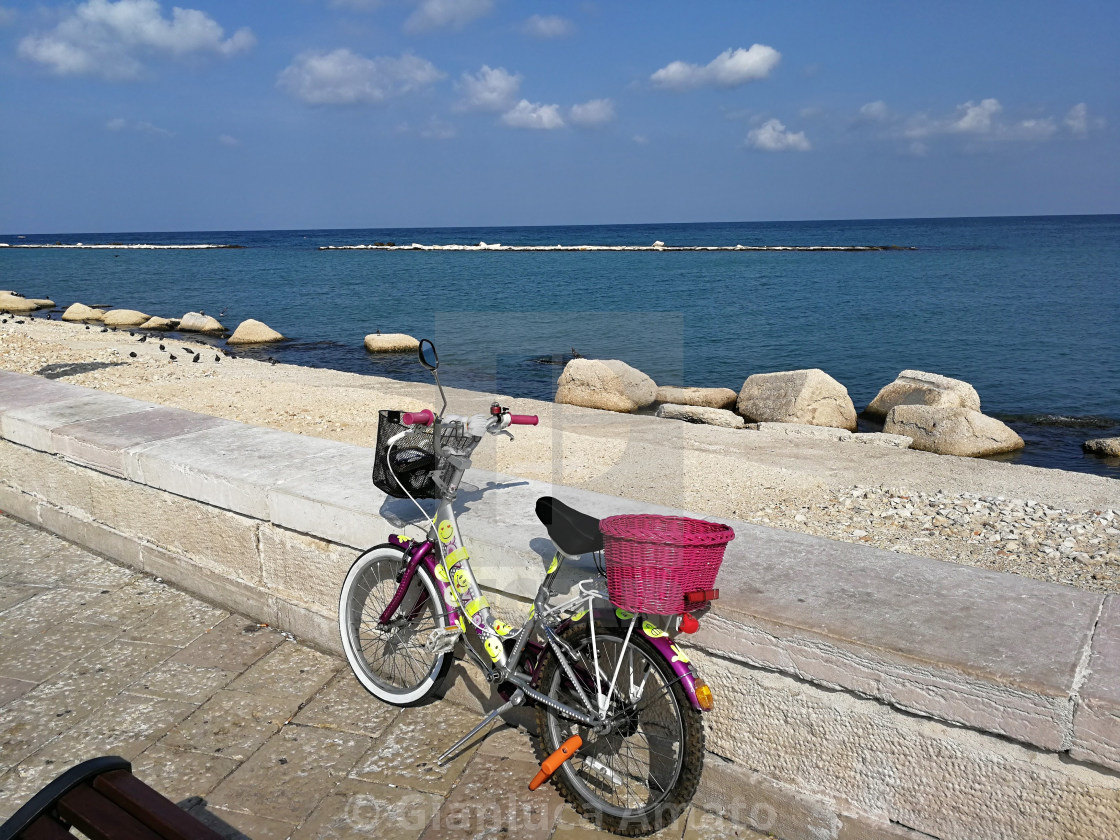 "Bari - Bicicletta sul lungomare" stock image