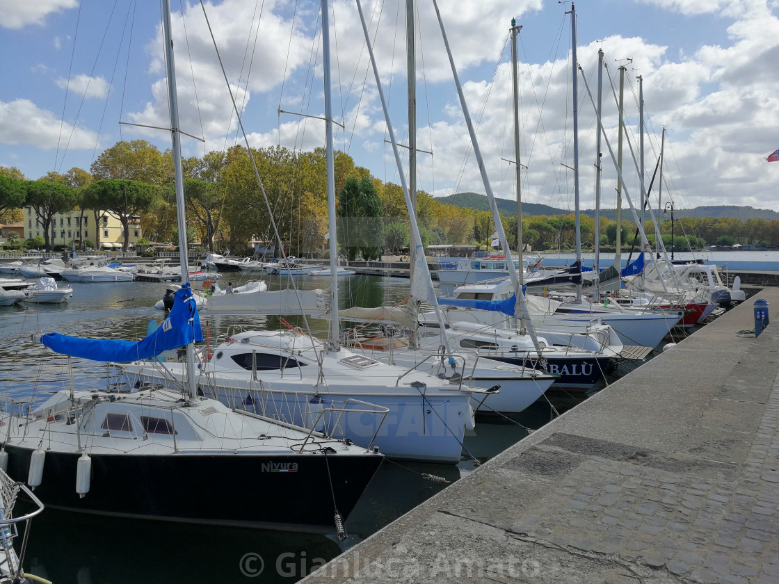 "Barche al porto del Lago di Bolsena" stock image