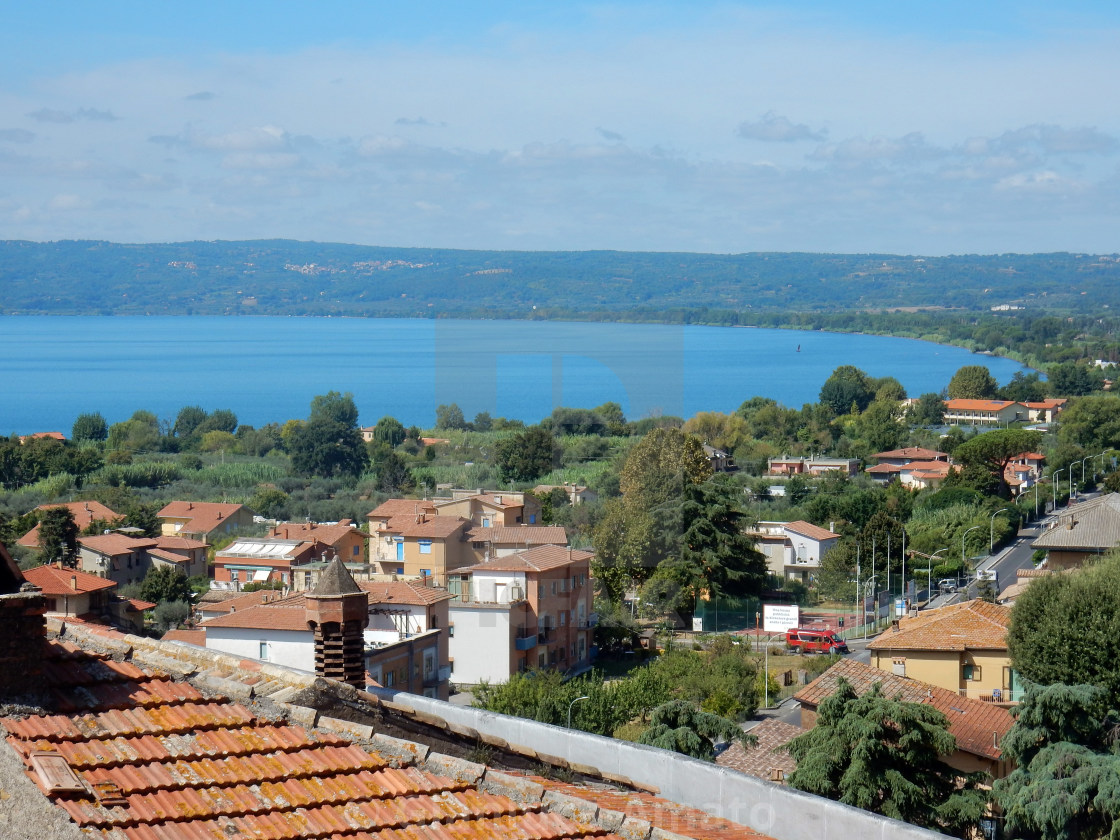 "Bolsena - Panorama del lago dal castello" stock image