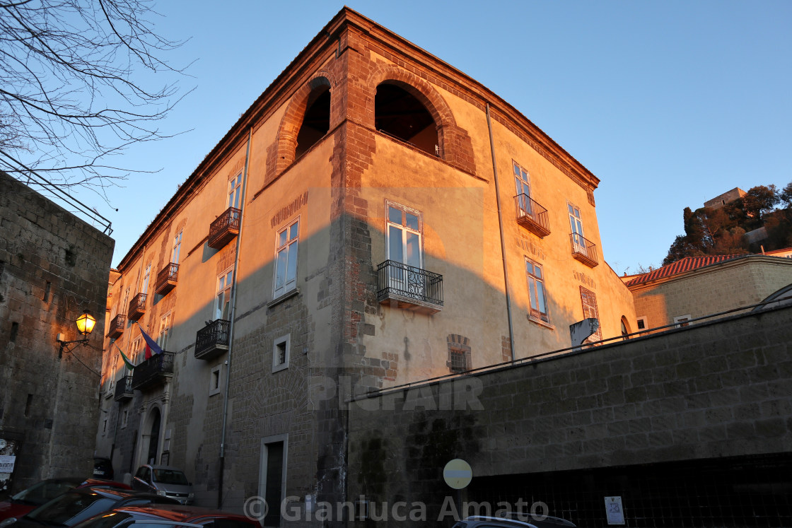 "Caiazzo - Palazzo Mazziotti al tramonto" stock image