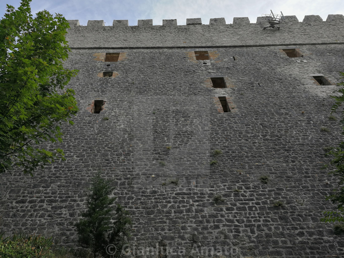 "Campobasso – Particolare delle mura del Castello Monforte" stock image