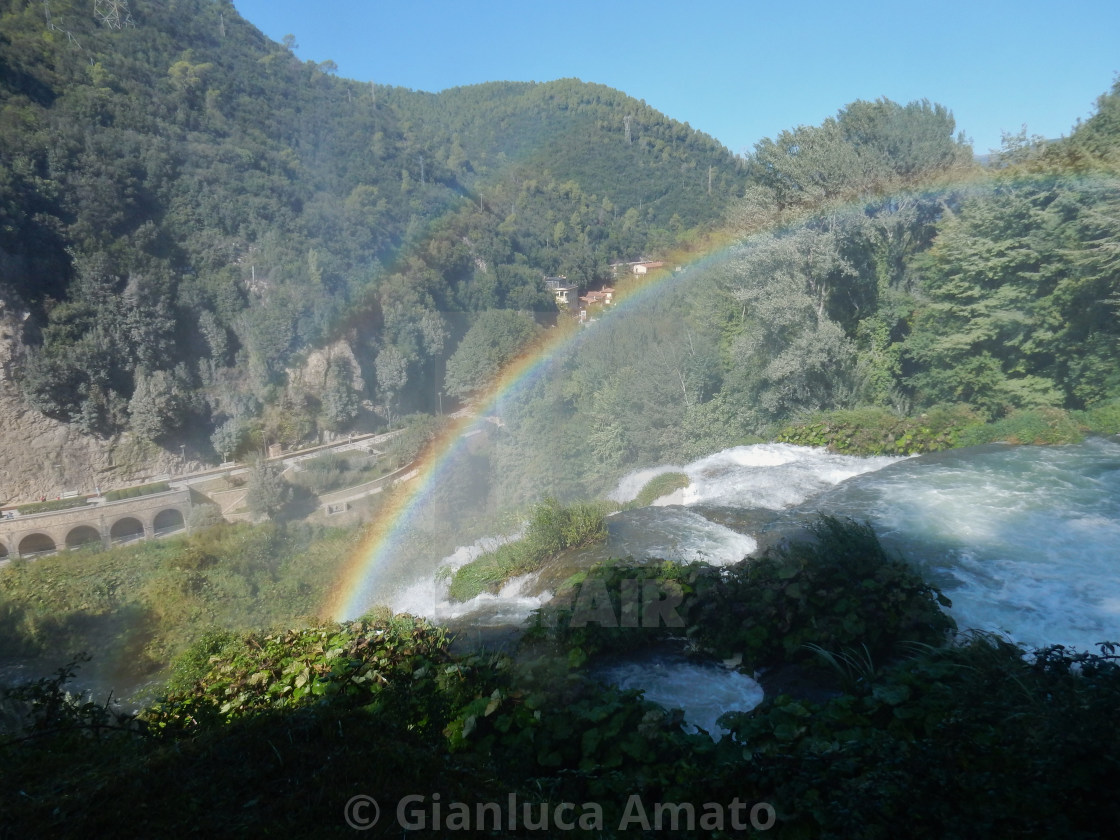 "Arcobaleno sul Fiume Nera" stock image