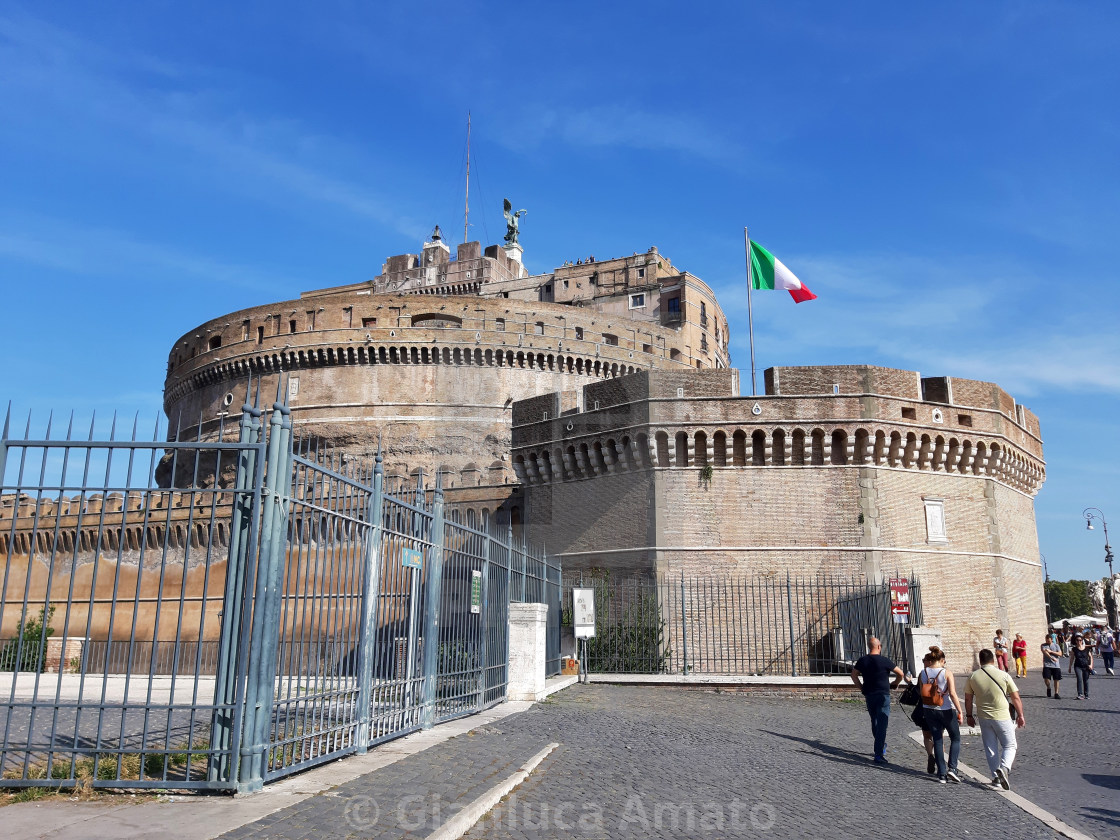 "Roma - Castel Sant'Angelo dall'ingresso del parco" stock image