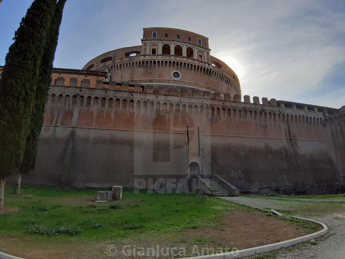 "Roma - Facciata posteriore della Mole Adriana" stock image