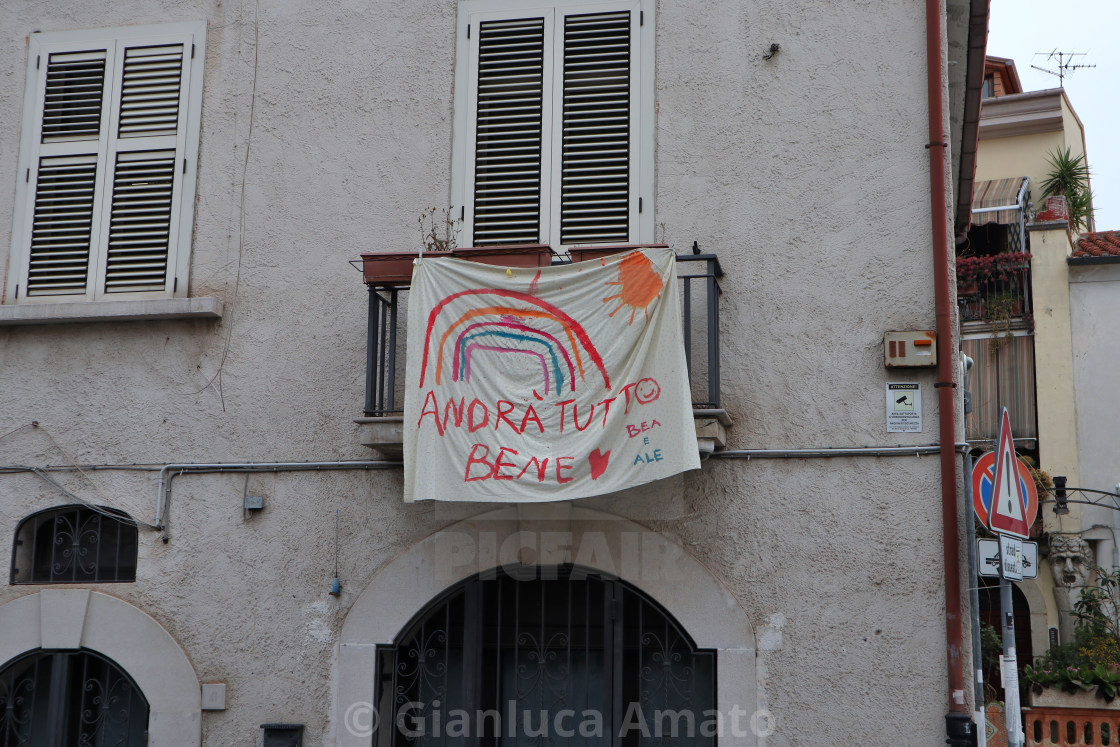 "Benevento - Andrà tutto bene" stock image