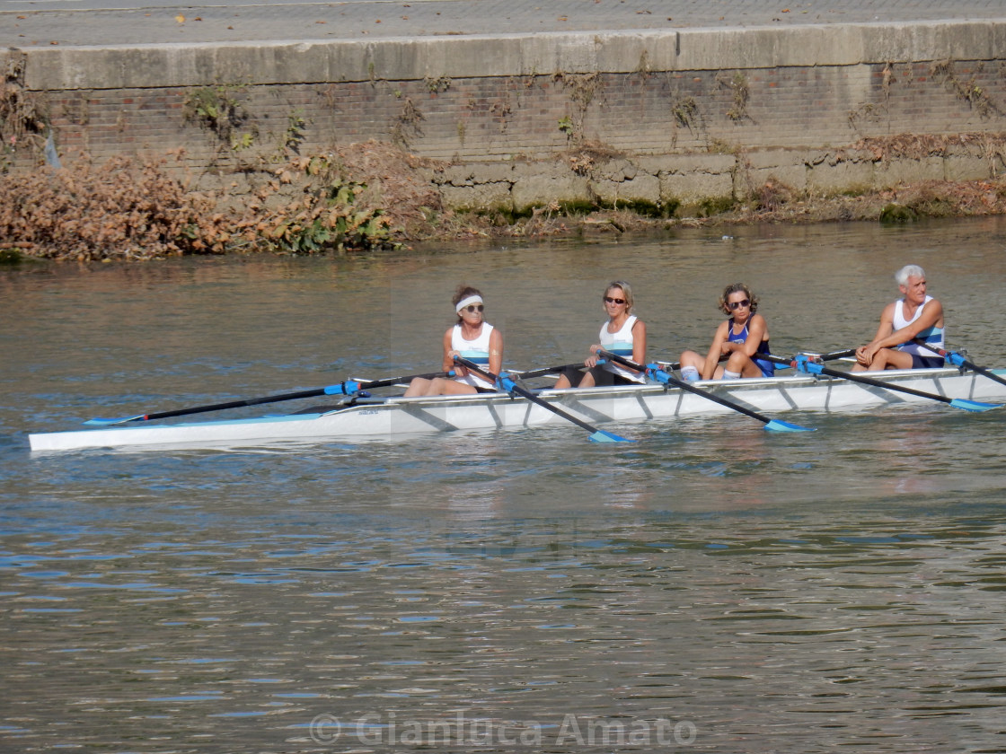 "Roma - Canoisti sul Tevere" stock image