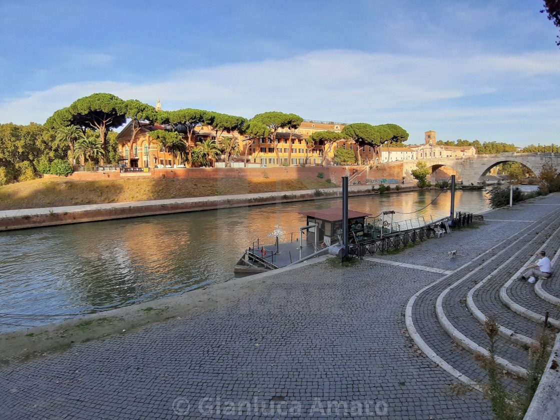 "Roma - Molo del Lungotevere degli Anguillara" stock image