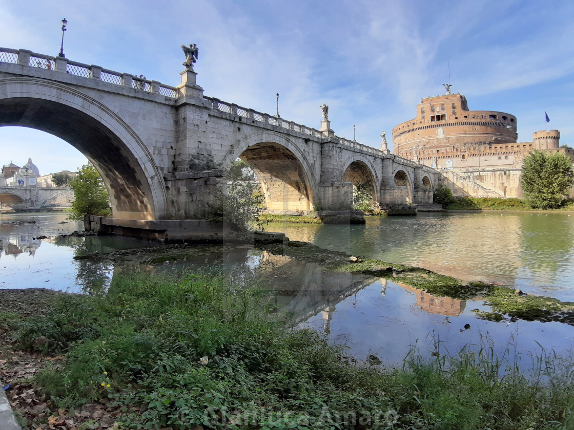 "Roma - Ponte Sant'Angelo dalla riva del Tevere" stock image