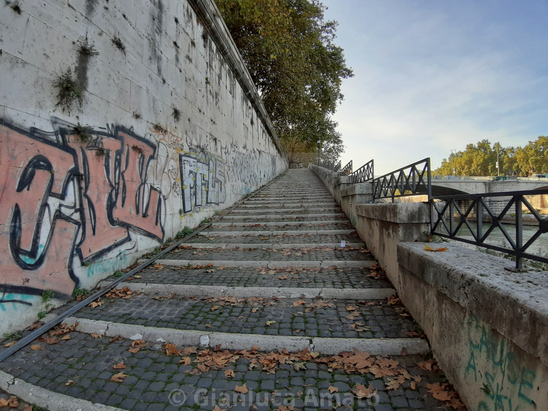 "Roma - Rampa del Lungotevere degli Anguillara" stock image