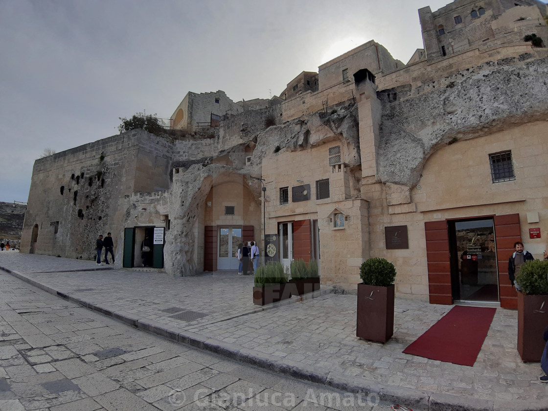 "Matera - Botteghe del centro storico" stock image