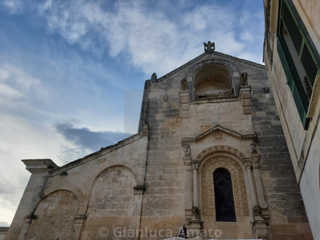 "Matera - Facciata d'altare della Chiesa di San Giovanni Battista" stock image