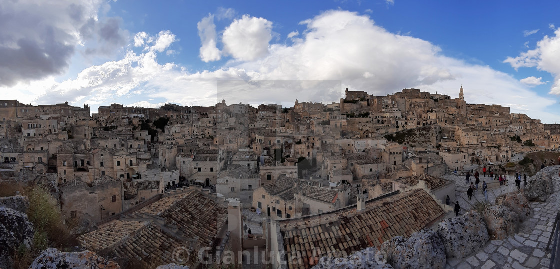 "Matera - Panoramica dalla rupe di Santa Maria di Idris" stock image