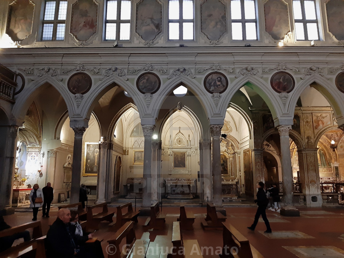 "Napoli - Arcate della Basilica di Santa Restituta" stock image