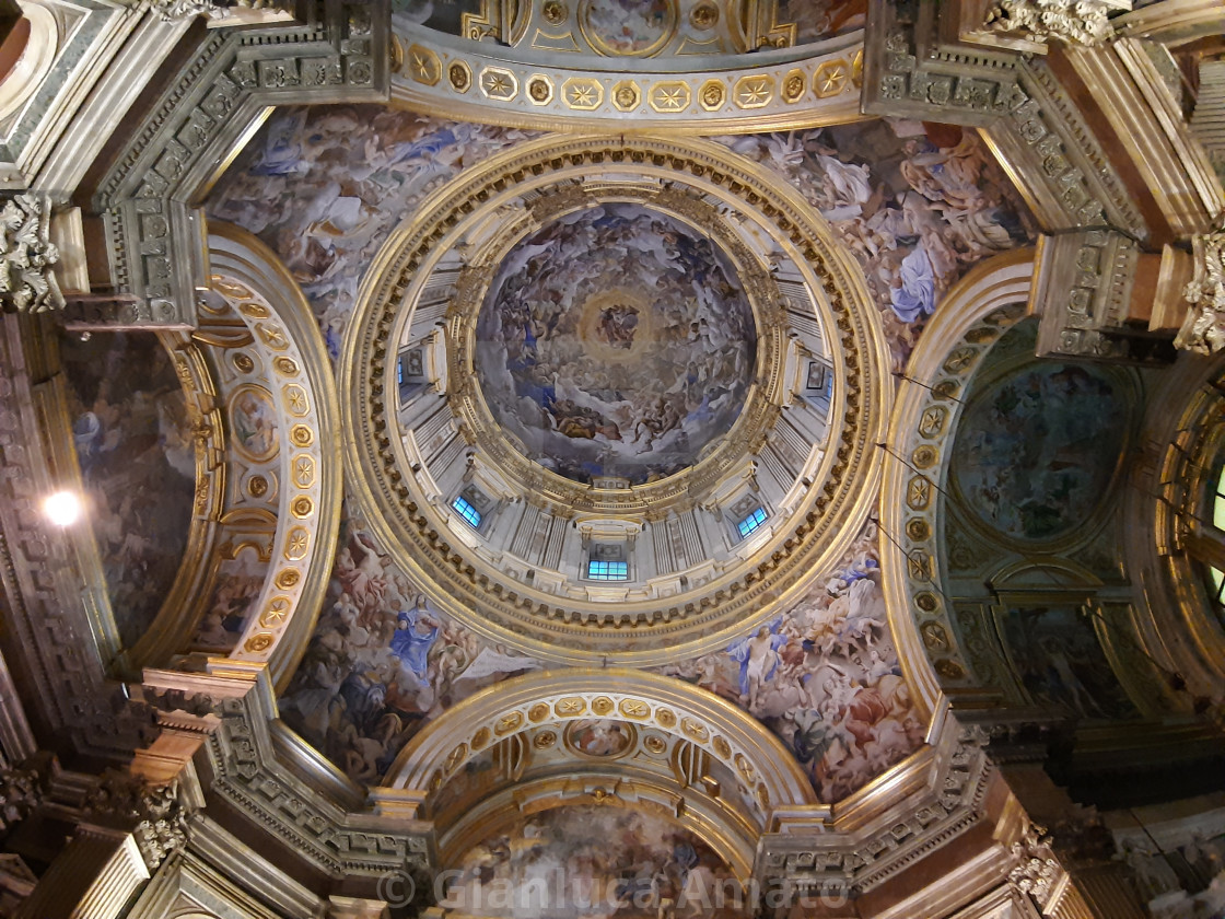 "Napoli - Cupola affrescata della Cappella del Tesoro" stock image