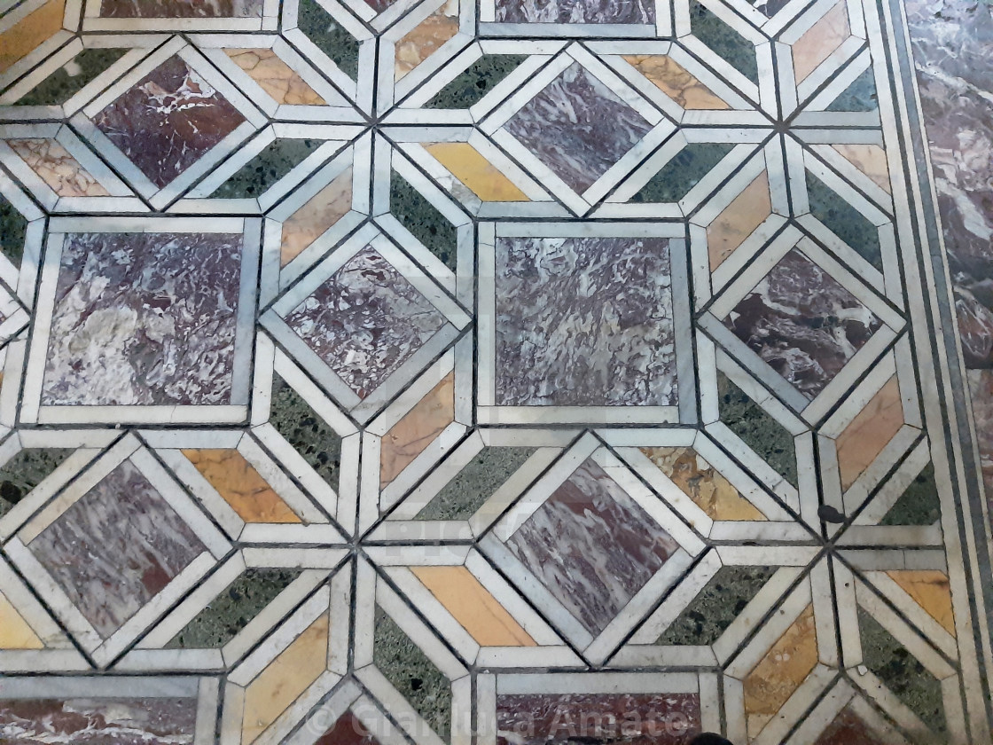 "Napoli - Particolare del pavimento della cripta del Duomo" stock image